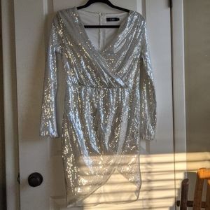 White Sequined Mini Dress